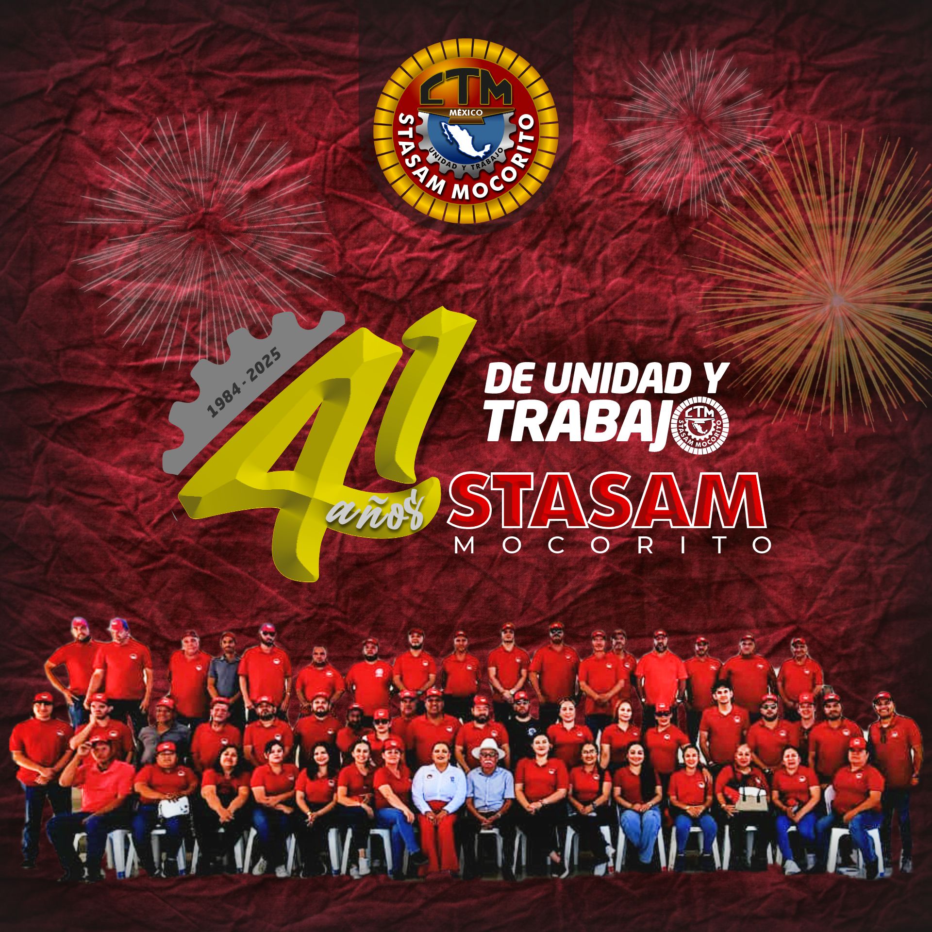 ¡Muchas felicidades, queridos compañeros Activos, Jubilados y  Pensionados de STASAM Mocorito!